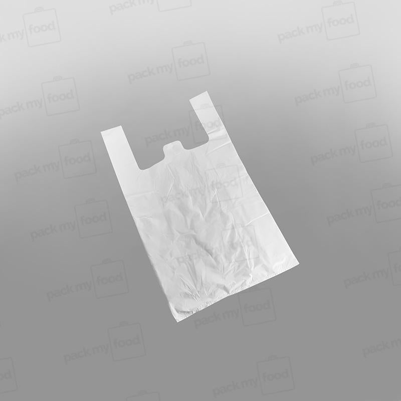 White Plastic Economy Vest Carrier Bag