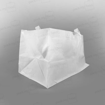 White Premium Plastic Carrier Bag, Soft Loop + Flat Bottom
