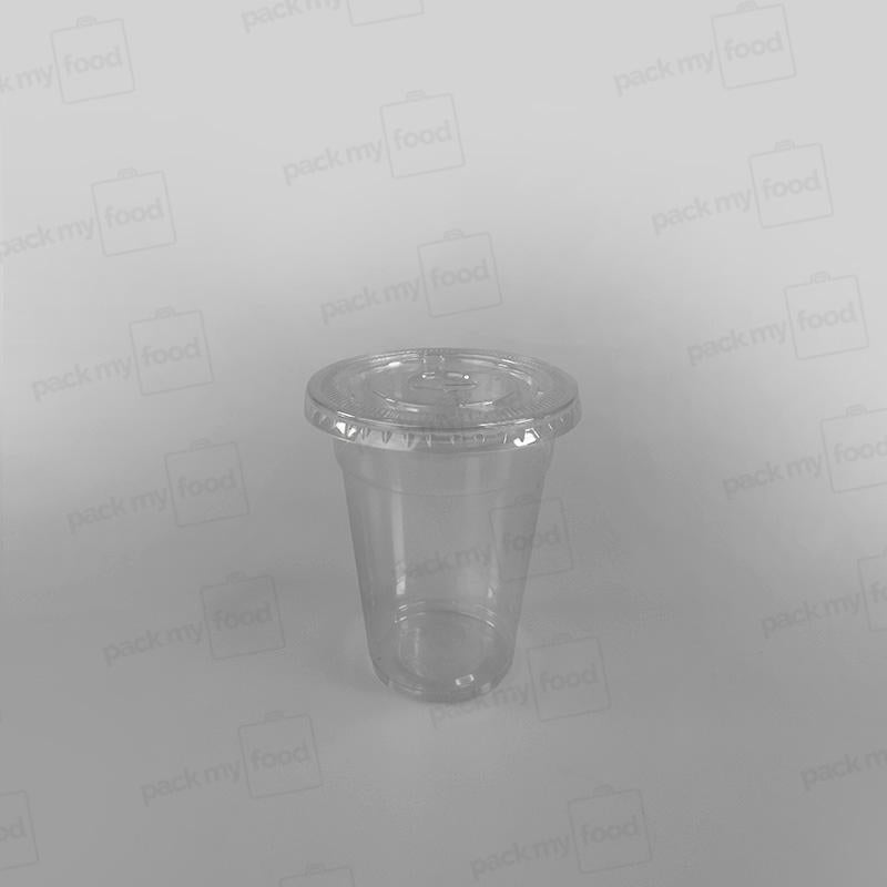 Recycled Plastic Flat Lid With Straw Slot To Fit 9oz Cup PLC09G