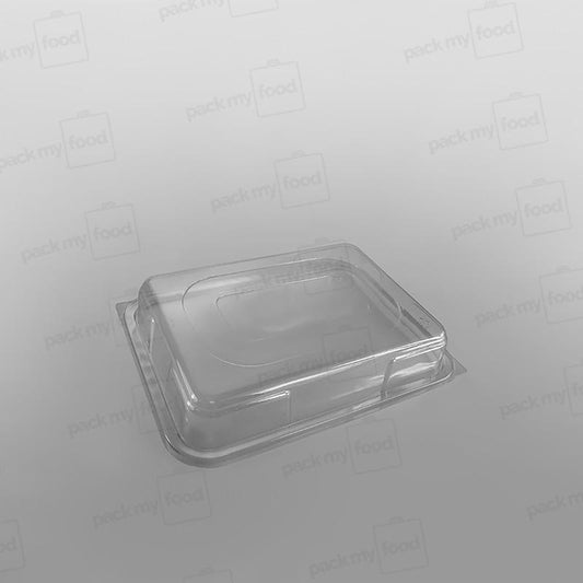 Clear Domed Lid For Plastic Rectangular Platter - Black Base