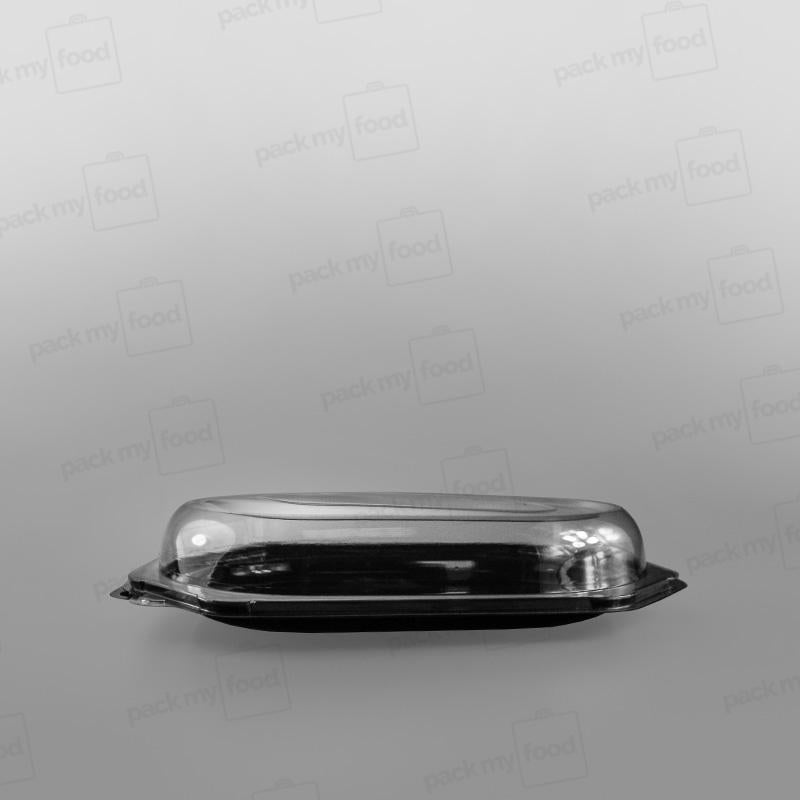 Clear Domed Lid For Octagonal Black Plastic Platter Base