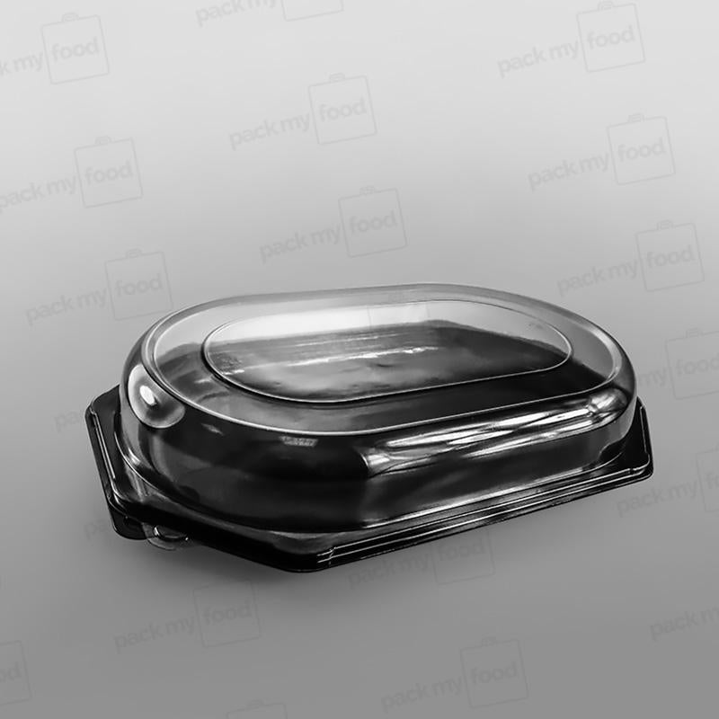 Clear Domed Lid For Octagonal Black Plastic Platter Base