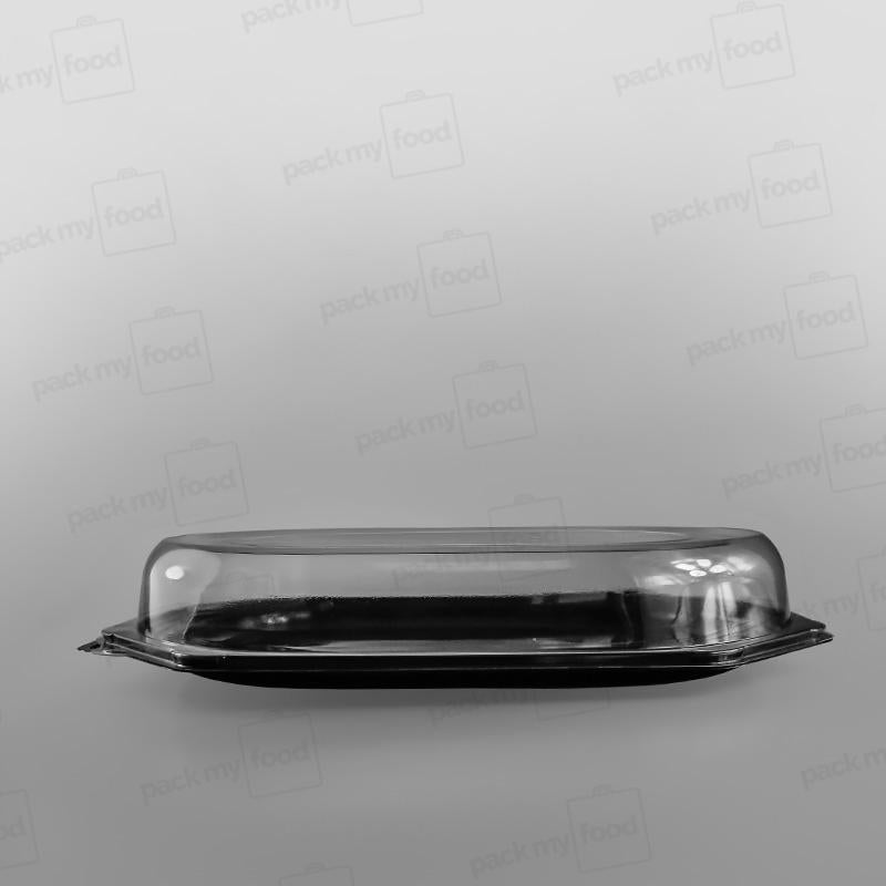Clear Domed Lid For Octagonal Black Plastic Platter Base