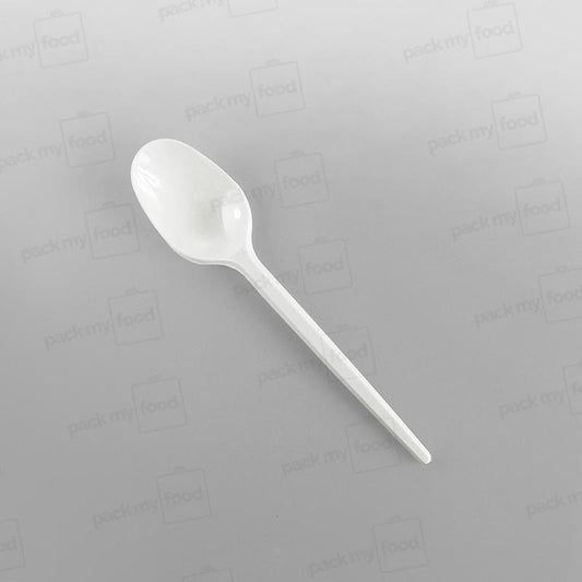 Plastic White Economy Dessert Spoons