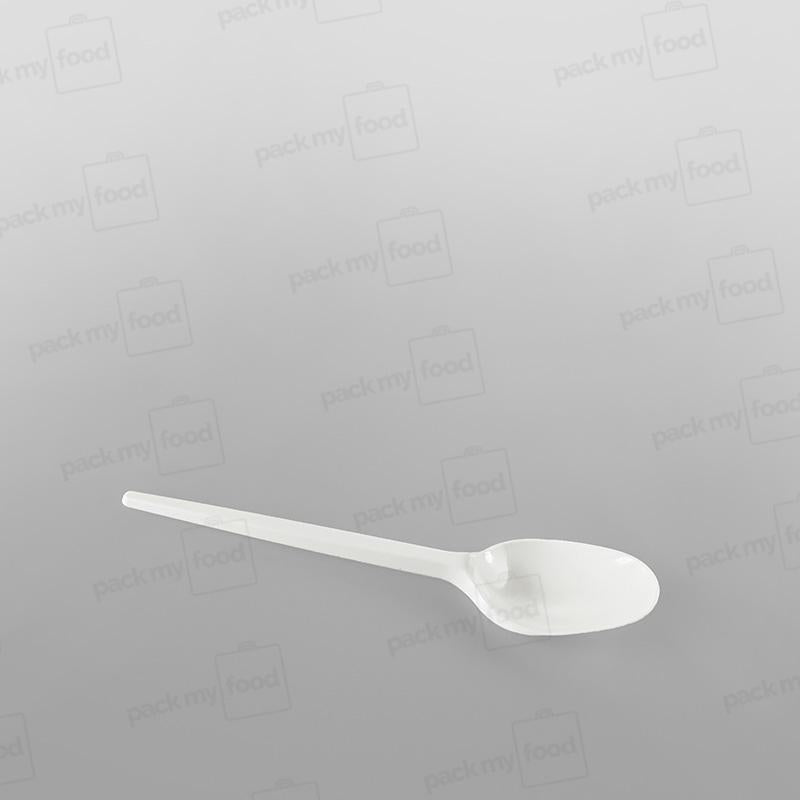 Plastic White Economy Dessert Spoons