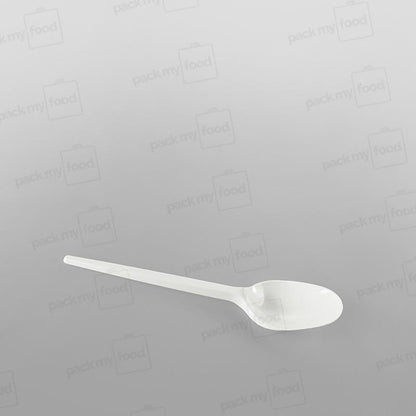 Plastic White Economy Dessert Spoons