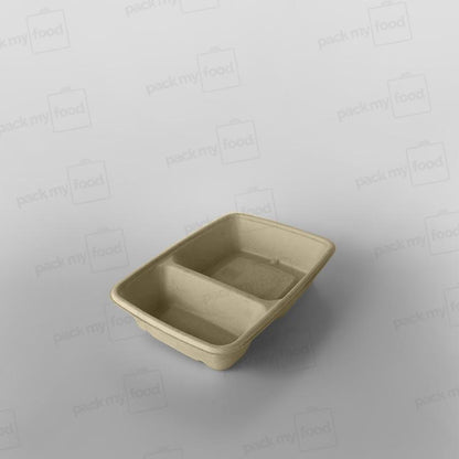 Sabert 2 Compartment Rectangular Pulp Container - 800ml
