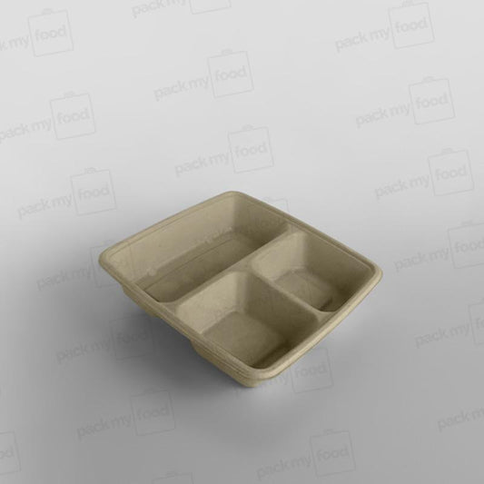 Sabert 3 Compartment Large Square Pulp Container