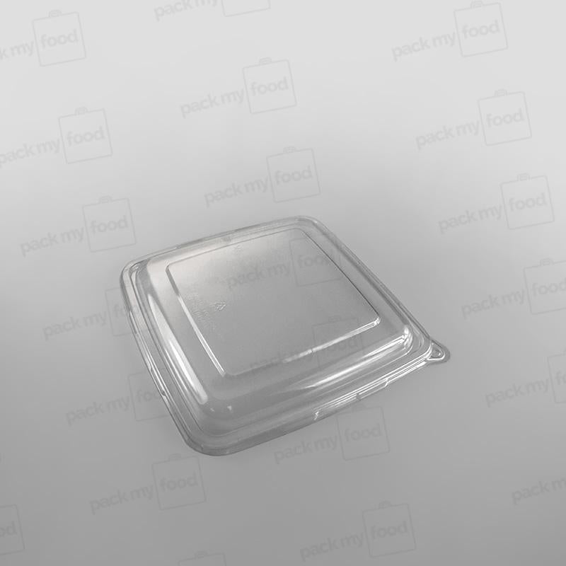 Sabert rPET Flat Lid For 3 Compartment Large Square Pulp Container