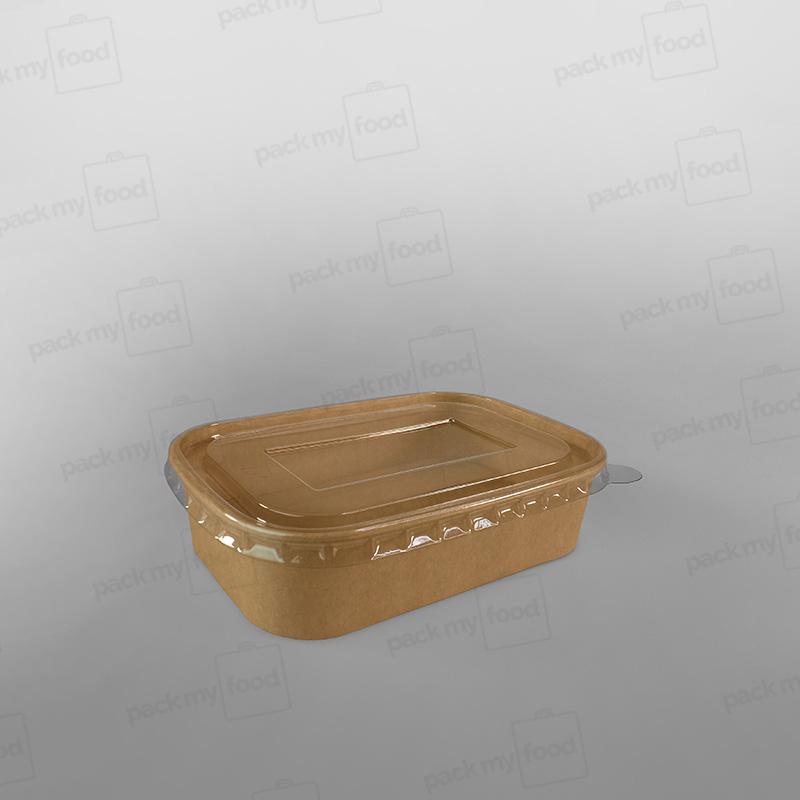 PET Lids For Rectangular Kraft Food Container [500/650/750/1000ml]