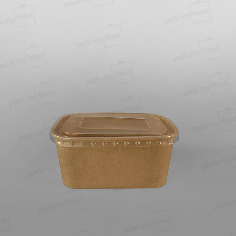 PP Lids For Rectangular Kraft Food Container [500/650/750/1000ml]