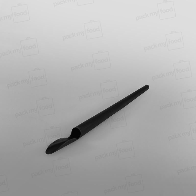 Black Biodegradable PLA Spoon Straw [200x8mm]