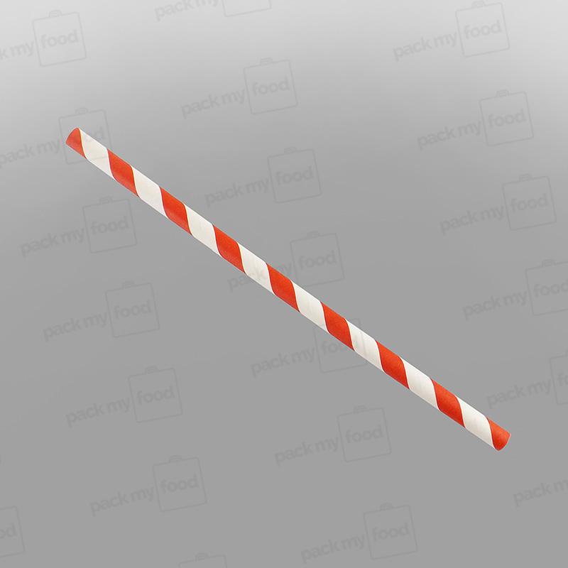 Red & White Paper Straw Smoothies [200x8mm]