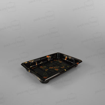 Gold Leaf Design Sushi Container Base & Lids