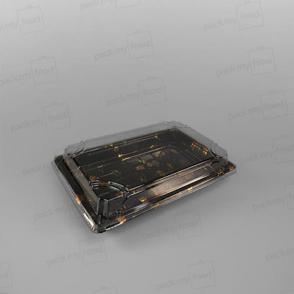 Gold Leaf Design Sushi Container Base & Lids