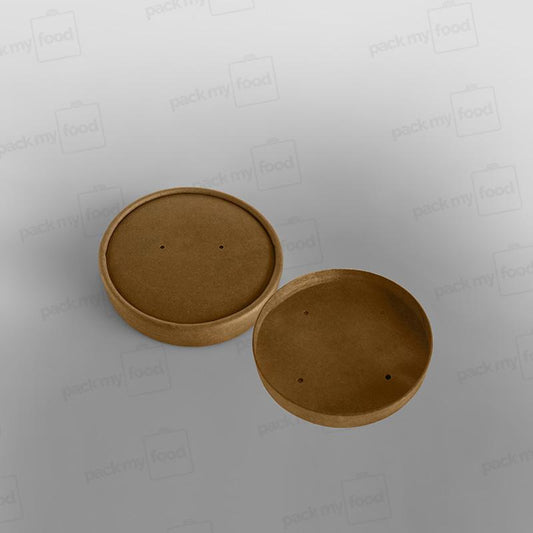 Brown Paper Soup Container Lid