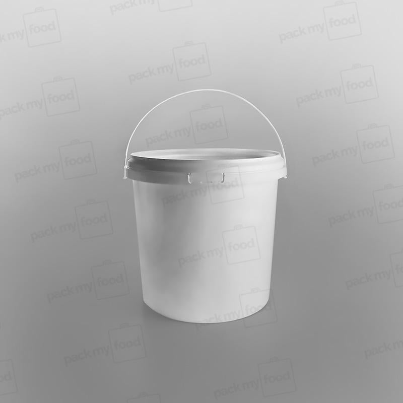 White Plastic Buckets & Lids - 5 Litres