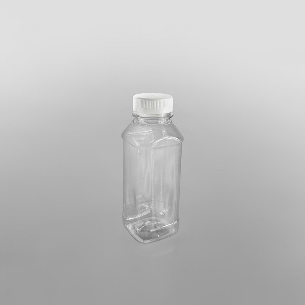 Clear Square Juice Bottle & caps
