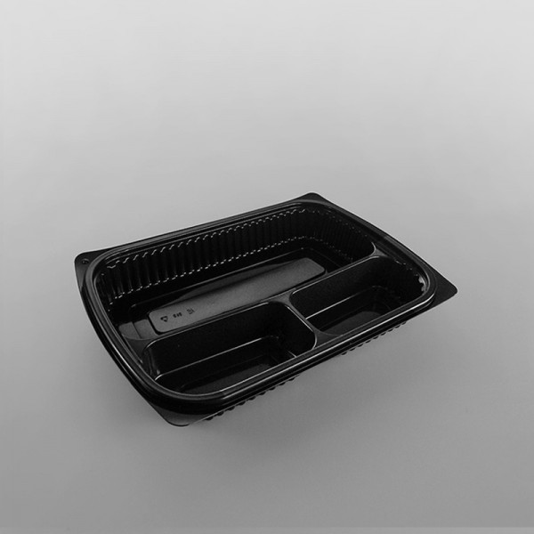 Somoplast Black 3 Compartment Microwavable Take Away Container Alternative Design [1000cc]