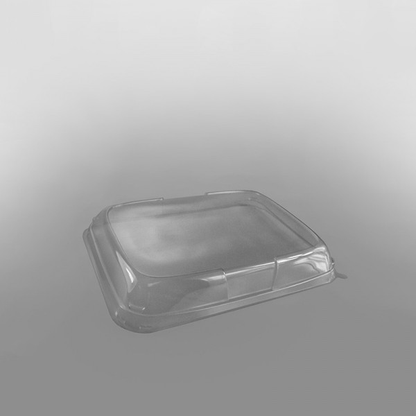 GPI Snackipack Plastic Rectangular Tray Clear Lid