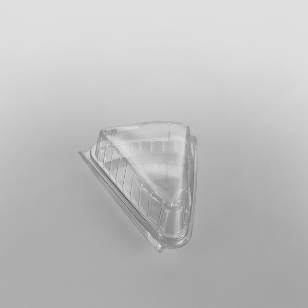 Plastic Clear Hinged Cake Slice Container