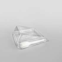 Somoplast Plastic Cake Slice Clear Hinged Container