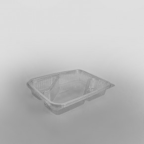 Somoplast 3 Compartment Clear Hinged Small Rectangular Container