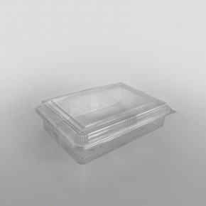 Somoplast 1 Compartment Clear Hinged Extra Large Rectangular Container