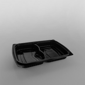 Somoplast Black 2 Compartment Microwavable Take Away Container [50%/50% Split]