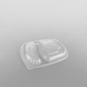 Anchor Clear 2 Compartment Microwavable Lid For Black 2 Compartment Microwavable Platter [915ml]