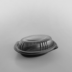 Somoplast Oval Black Microwave Container Lid For Oval Black Microwavable Take Away Container