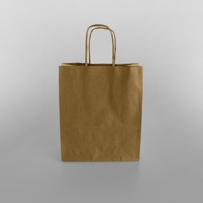 Ribbed Kraft Twisted Handle Paper Bag