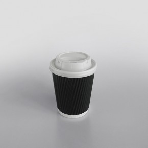 Ripple Black Paper Cup Hot