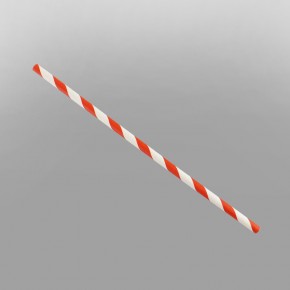 Red & White Stripe Paper Straws [200x6mm]