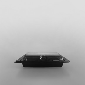 GPI Black Rectangular Sushi Tray & Lids [170mm x 105mm]